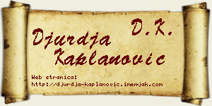 Đurđa Kaplanović vizit kartica
